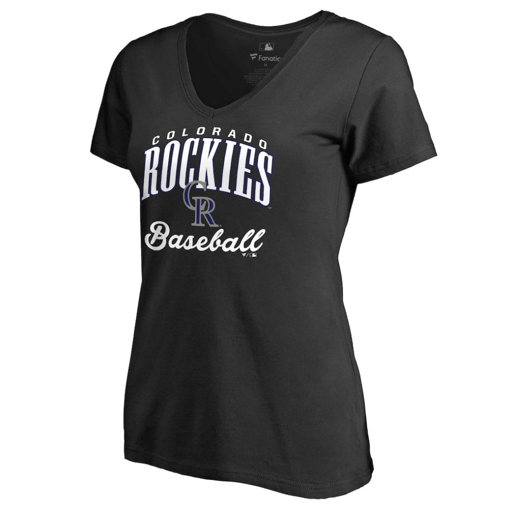 Colorado Rockies Women's Victory Script T-Shirt - Black T-shirts