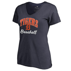 Detroit Tigers Women's Victory Script T-Shirt - Navy T-shirts