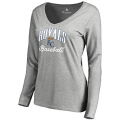 Kansas City Royals Women's Victory Script Long Sleeve T-Shirt - Ash T-shirts
