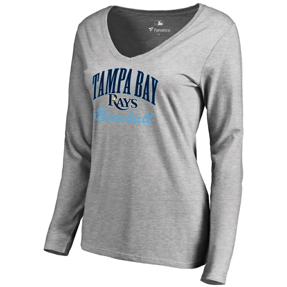 Tampa Bay Rays Women's Victory Script Long Sleeve T-Shirt - Ash T-shirts