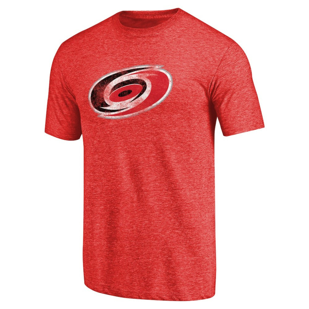 Carolina Hurricanes Distressed Team Primary Logo Tri-Blend T-Shirt - Red | US 2578573