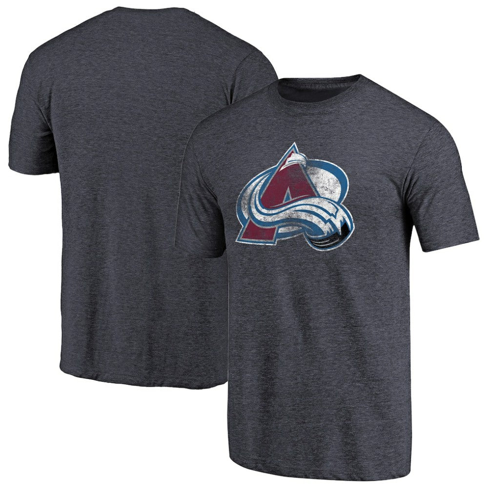 Colorado Avalanche Distressed Team Primary Logo Tri-Blend T-Shirt - Navy | US 2578574