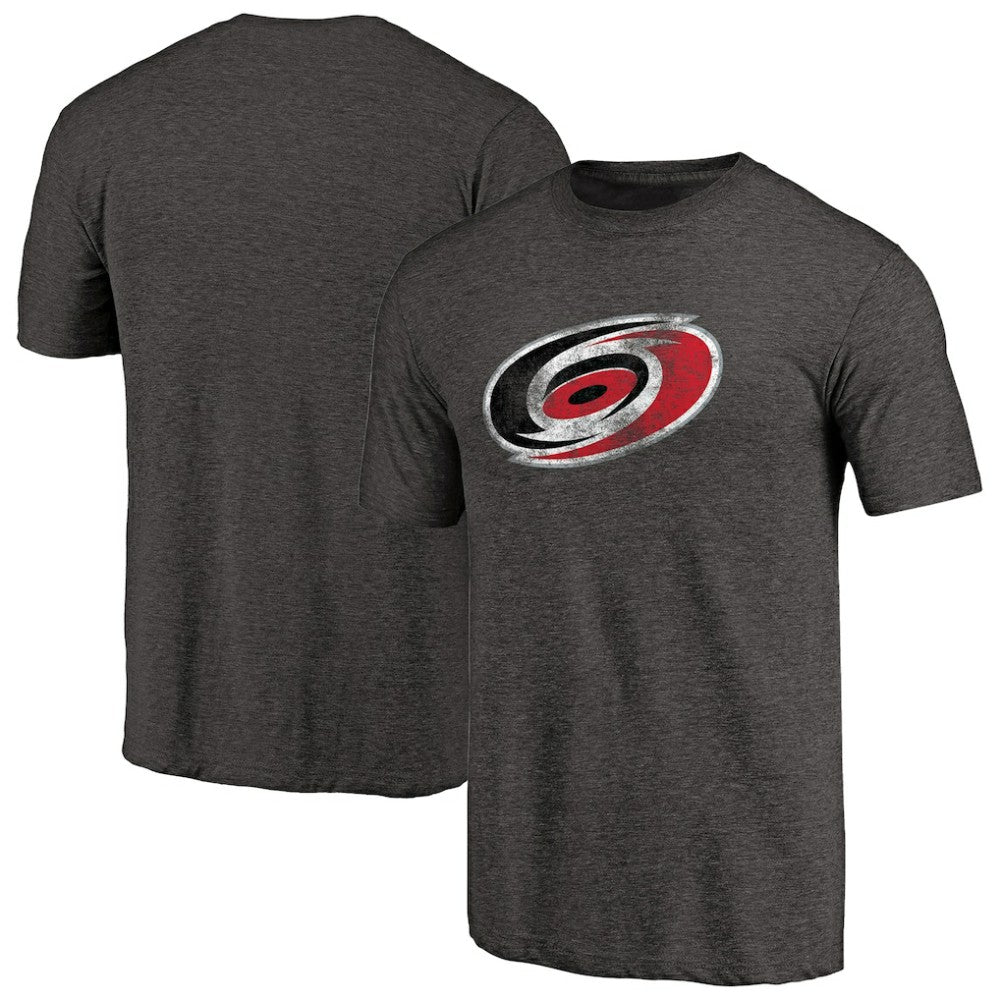 Carolina Hurricanes Distressed Team Primary Logo Tri-Blend T-Shirt - Black | US 2582679
