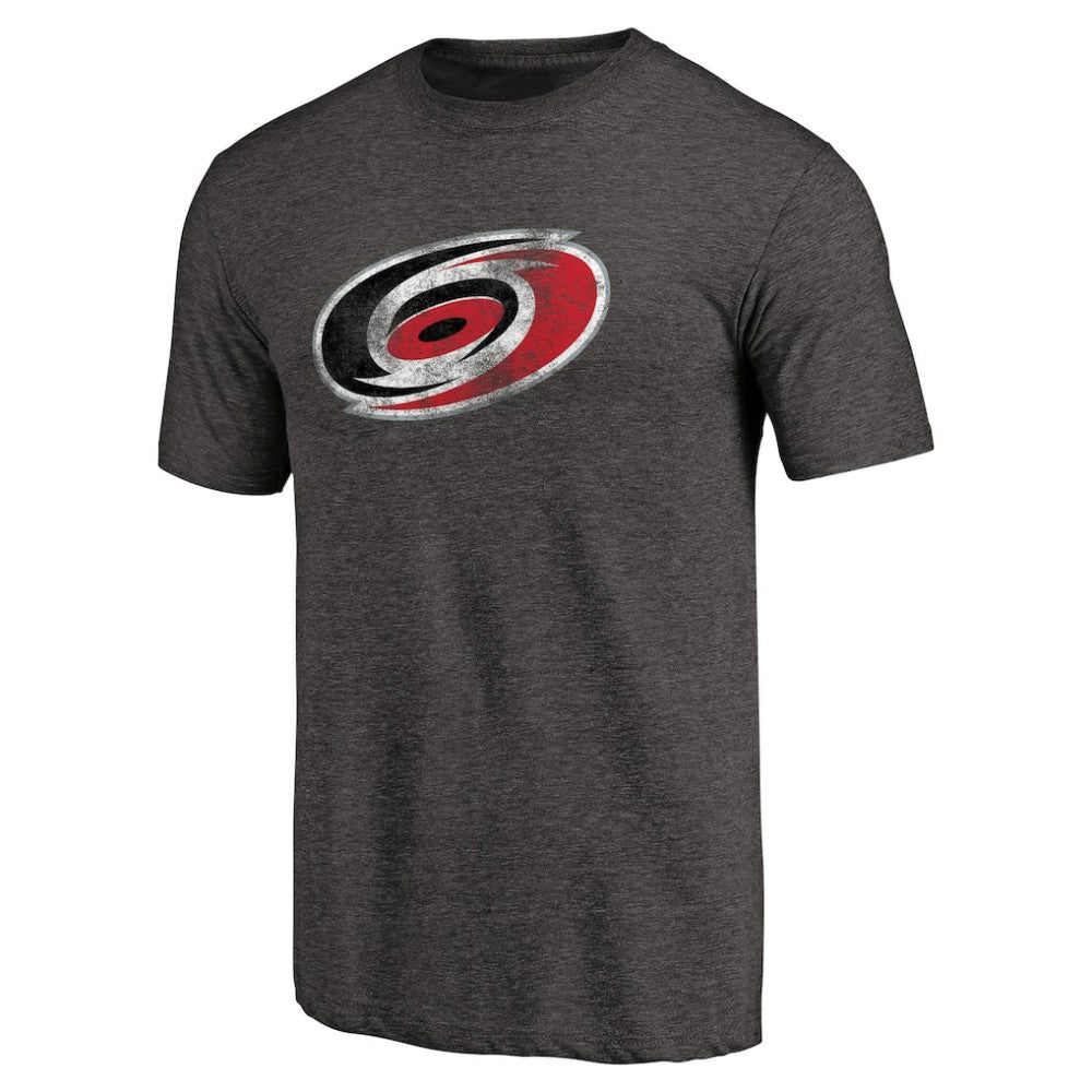 Carolina Hurricanes Distressed Team Primary Logo Tri-Blend T-Shirt - Black | US 2582679