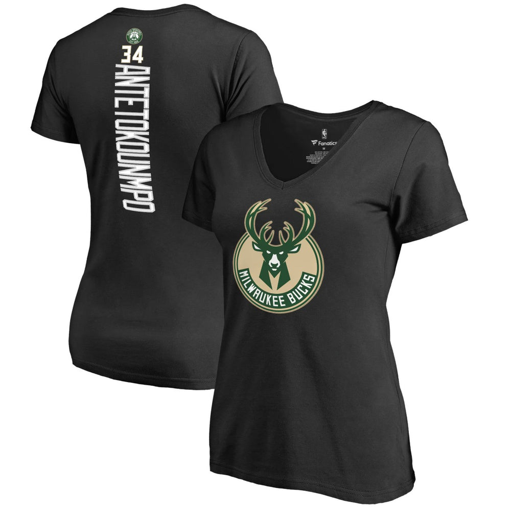 Giannis Antetokounmpo Milwaukee Bucks Women's Backer T-Shirt Black outlet