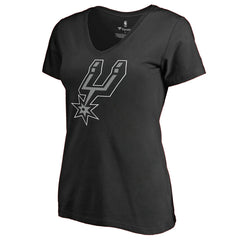 San Antonio Spurs Women's Primary Logo V-Neck T-Shirt Black