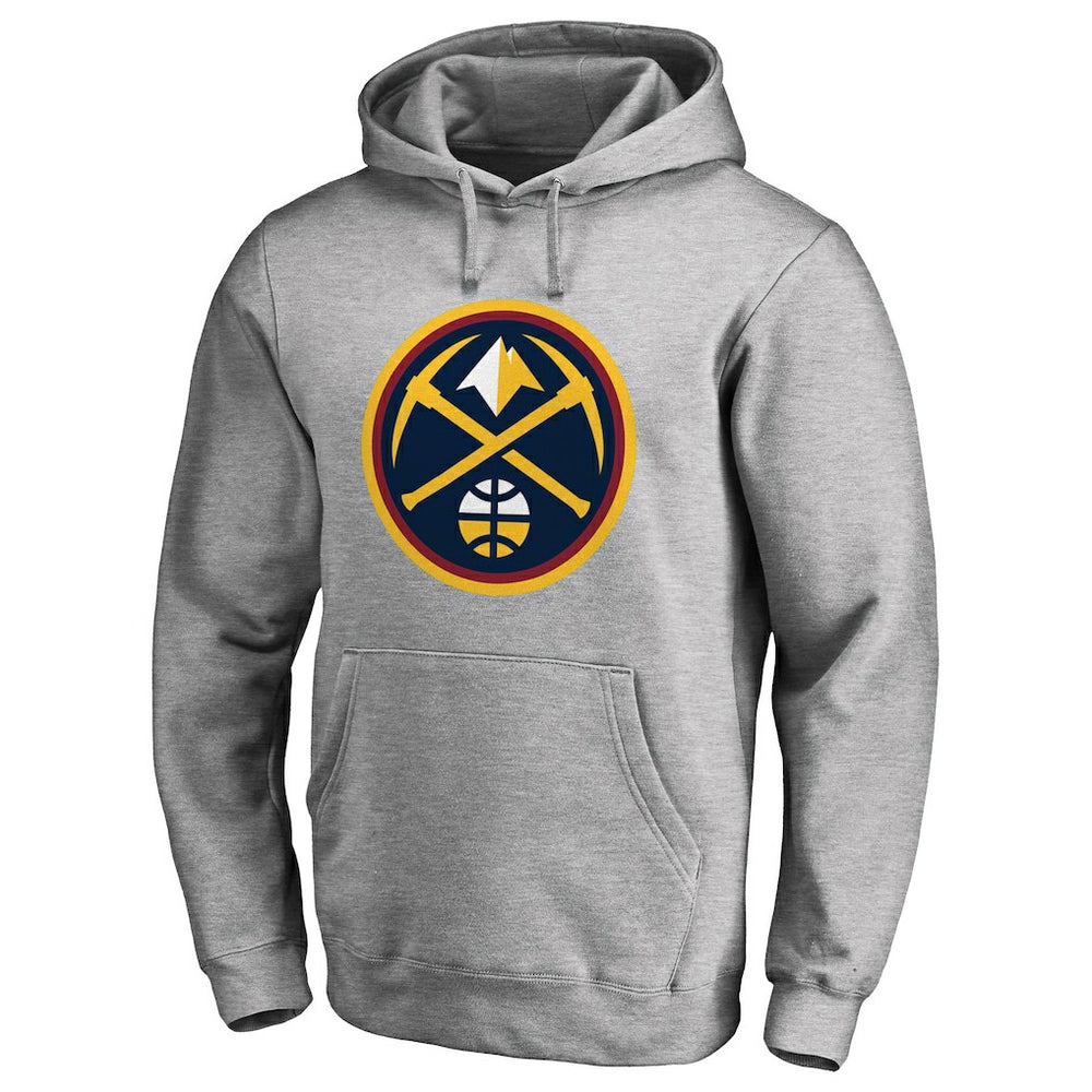 Denver Nuggets Primary Logo Pullover Hoodie Heather Gray