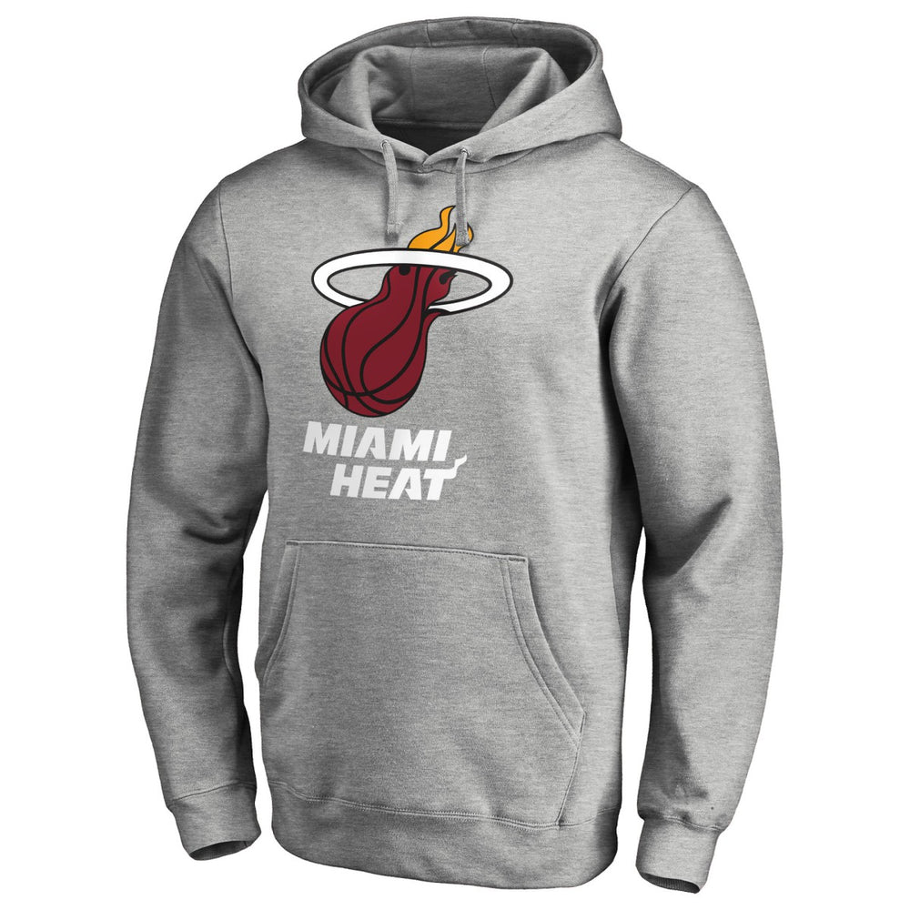 Miami Heat Primary Logo Pullover Hoodie Heather Gray