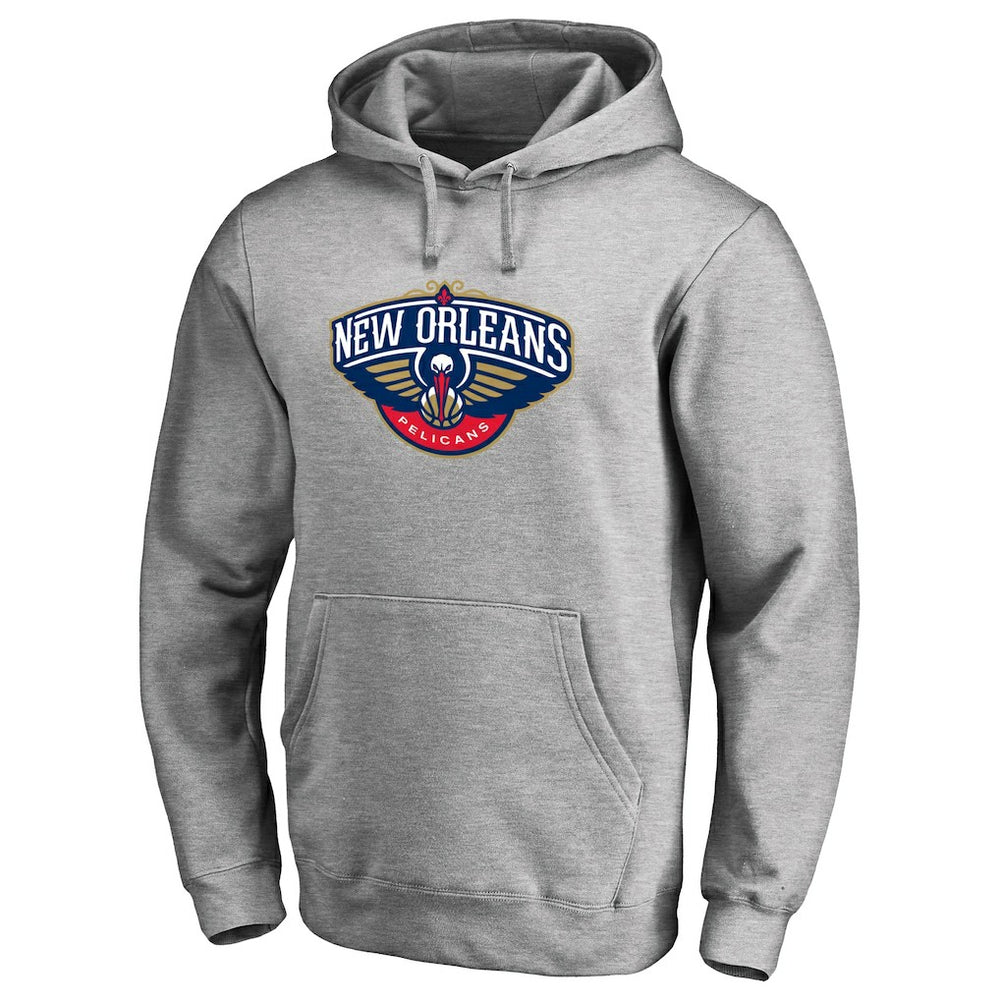 New Orleans Pelicans Primary Logo Pullover Hoodie Heather Gray outlet