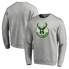 Milwaukee Bucks Primary Logo Sweatshirt Heathered Gray
