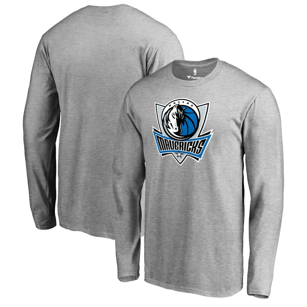Dallas Mavericks Primary Logo Long Sleeve T-Shirt Heather Gray outlet