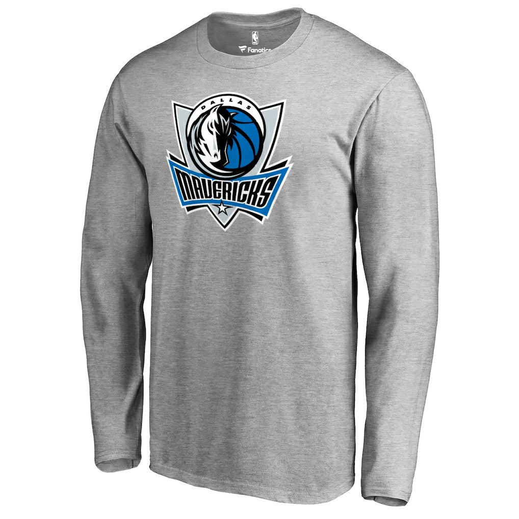 Dallas Mavericks Primary Logo Long Sleeve T-Shirt Heather Gray outlet
