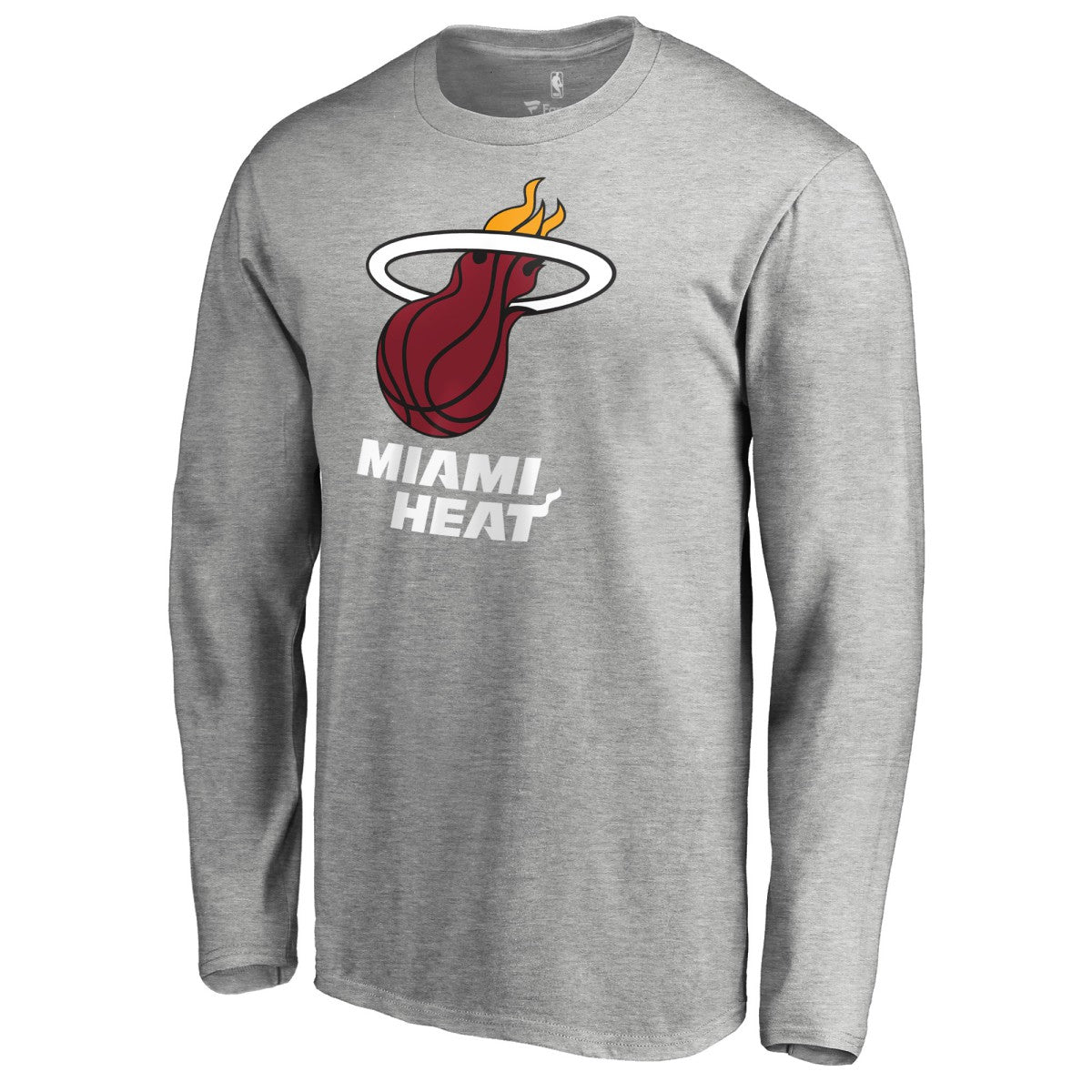 Miami Heat Primary Logo Long Sleeve T-Shirt Heather Gray