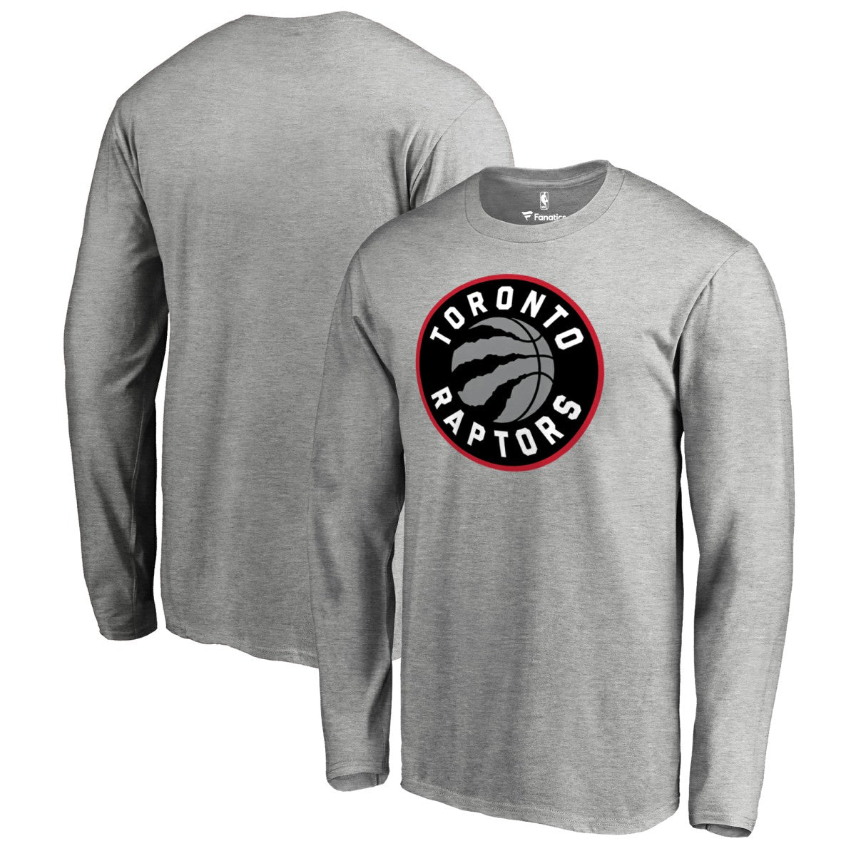 Toronto Raptors Primary Logo Long Sleeve T-Shirt Heather Gray outlet