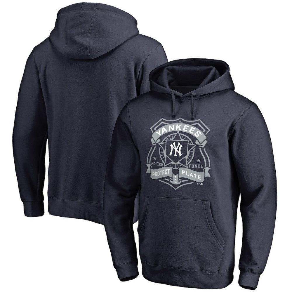 New York Yankees Police Badge Pullover Hoodie - Navy Hoodies