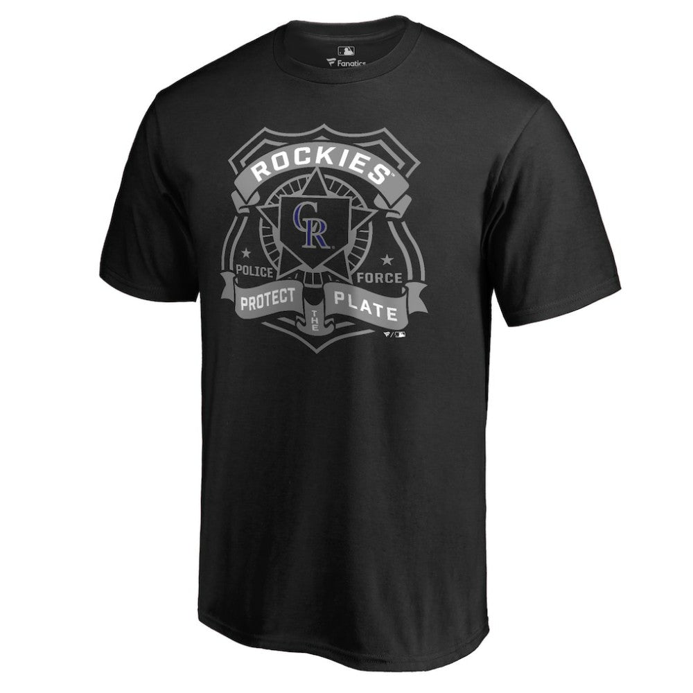 Colorado Rockies Police Badge T-Shirt - Black T-shirts