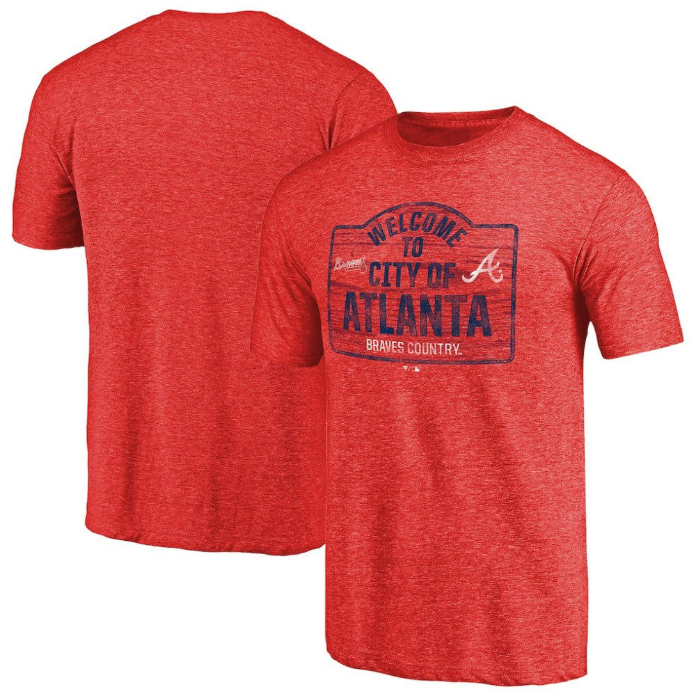 Atlanta Braves Welcome to Atlanta Hometown Tri-Blend T-Shirt - Red T-shirts