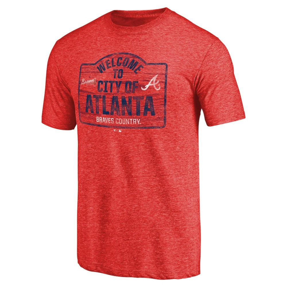 Atlanta Braves Welcome to Atlanta Hometown Tri-Blend T-Shirt - Red T-shirts