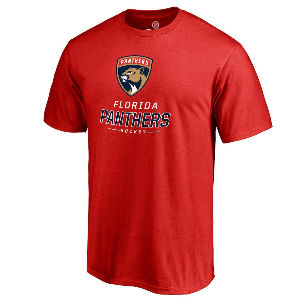 Florida Panthers Team Lockup T-Shirt - Red | US 2603140