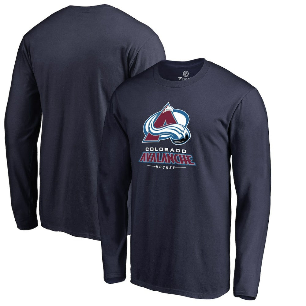 Colorado Avalanche Team Lockup Long Sleeve T-Shirt - Navy | US 2603214