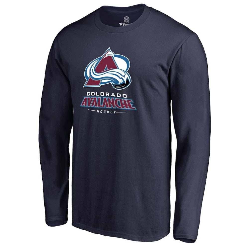 Colorado Avalanche Team Lockup Long Sleeve T-Shirt - Navy | US 2603214