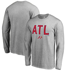 Atlanta Braves ATL Hometown Long Sleeve T-Shirt - Ash T-shirts