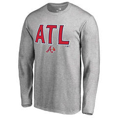 Atlanta Braves ATL Hometown Long Sleeve T-Shirt - Ash T-shirts