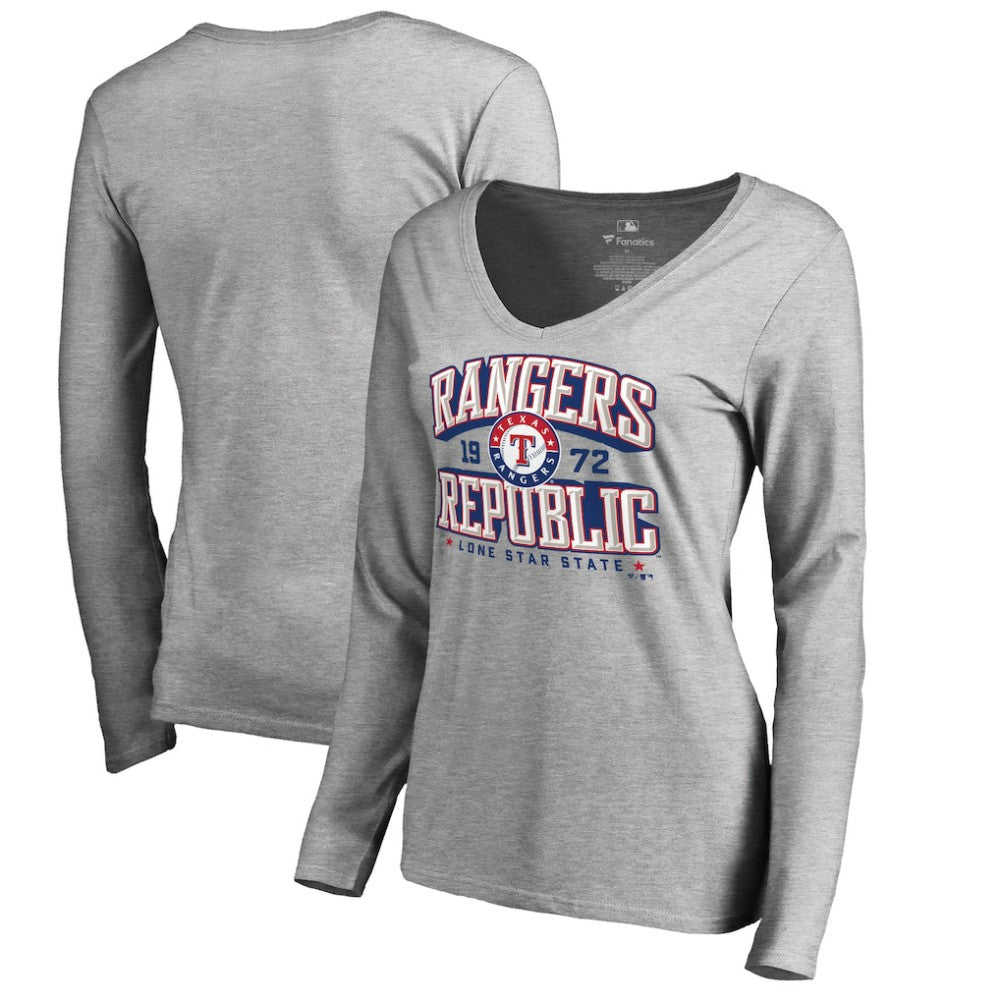 Texas Rangers Women's Rangers Republic Hometown Long Sleeve T-Shirt - Ash T-shirts