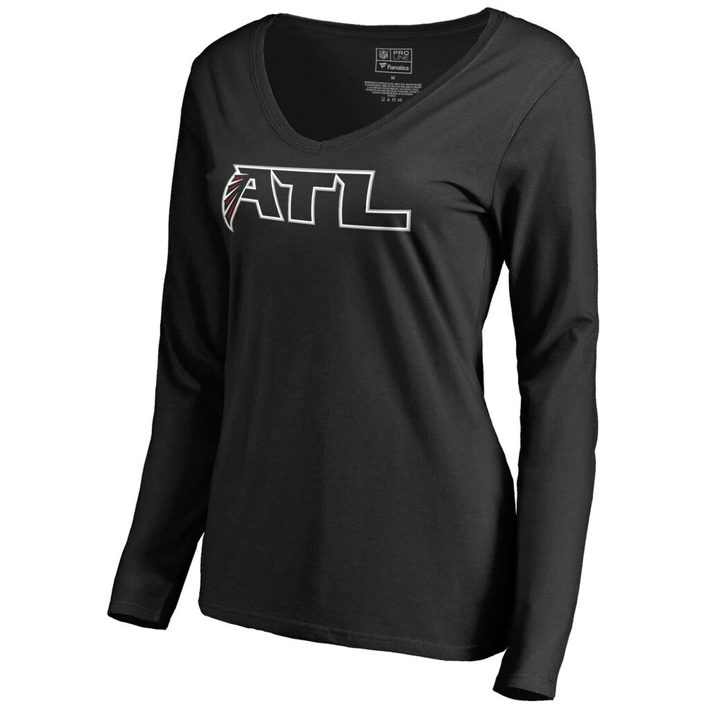 Atlanta Falcons Women's Alternate Logo Long Sleeve T-Shirt - Black T-shirts