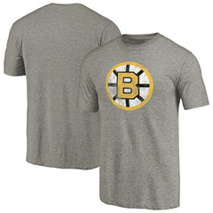 Boston Bruins Throwback Logo 1989-1990 Tri-Blend T-Shirt - Ash | US 2605417