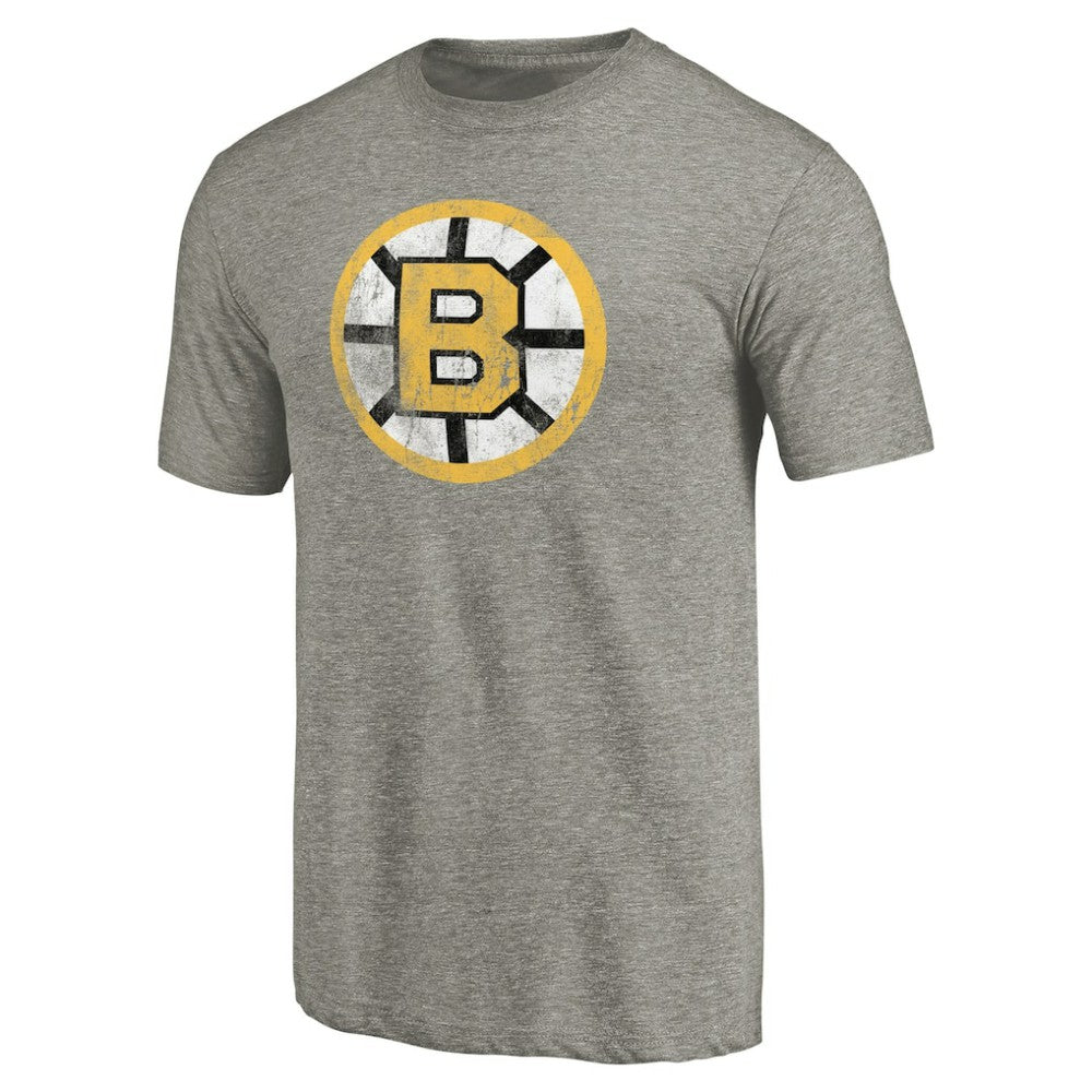 Boston Bruins Throwback Logo 1989-1990 Tri-Blend T-Shirt - Ash | US 2605417