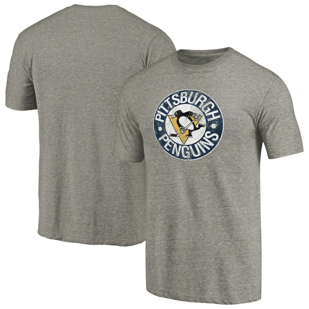 Pittsburgh Penguins Throwback Logo 1968-1969 Tri-Blend T-Shirt - Ash | US 2605428