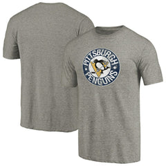 Pittsburgh Penguins Throwback Logo 1968-1969 Tri-Blend T-Shirt - Ash | US 2605428