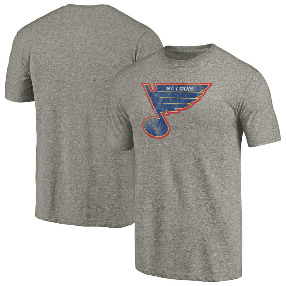 St. Louis Blues Throwback Logo 1987-1989 Tri-Blend T-Shirt - Ash | US 2605429