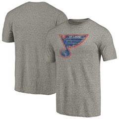 St. Louis Blues Throwback Logo 1987-1989 Tri-Blend T-Shirt - Ash | US 2605429