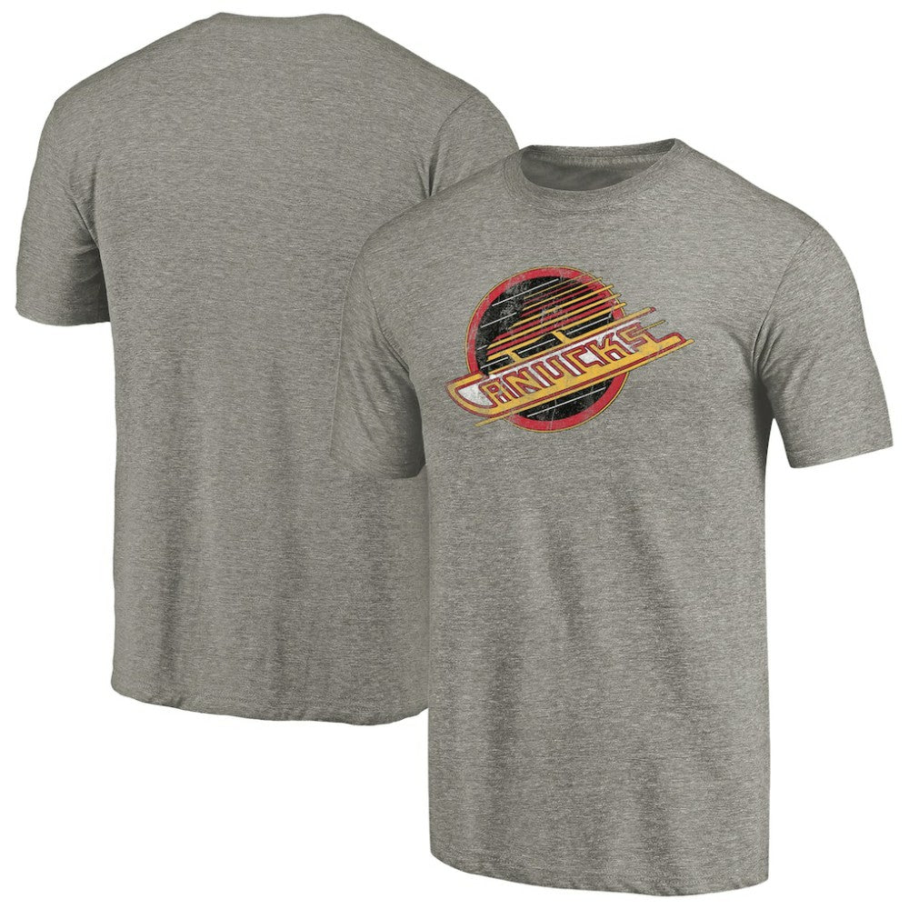 Vancouver Canucks Throwback Logo 1985-1986 Tri-Blend T-Shirt - Ash | US 2605431