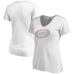 Carolina Hurricanes Women's Whiteout V-Neck T-Shirt - White | US 2606339