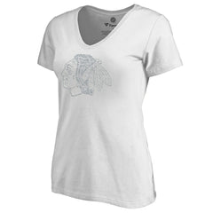 Chicago Blackhawks Women's Whiteout V-Neck T-Shirt - White | US 2606340