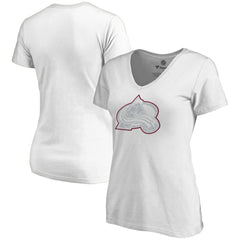Colorado Avalanche Women's Whiteout V-Neck T-Shirt - White | US 2606341