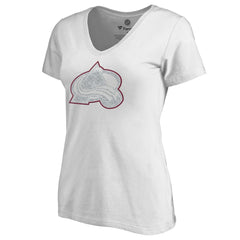 Colorado Avalanche Women's Whiteout V-Neck T-Shirt - White | US 2606341