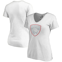 Florida Panthers Women's Whiteout V-Neck T-Shirt - White | US 2606346
