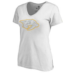 Nashville Predators Women's Whiteout V-Neck T-Shirt - White | US 2606350