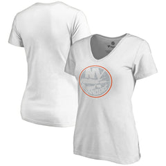 New York Islanders Women's Whiteout V-Neck T-Shirt - White | US 2606352