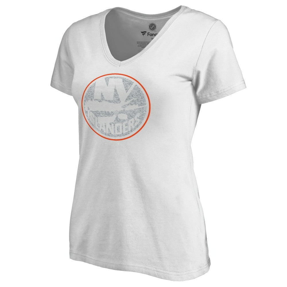 New York Islanders Women's Whiteout V-Neck T-Shirt - White | US 2606352