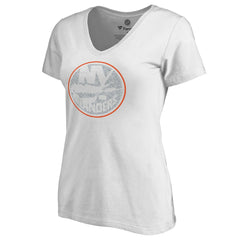 New York Islanders Women's Whiteout V-Neck T-Shirt - White | US 2606352
