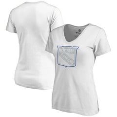 New York Rangers Women's Whiteout V-Neck T-Shirt - White | US 2606354