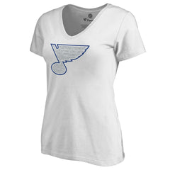 St. Louis Blues Women's Whiteout V-Neck T-Shirt - White | US 2606359