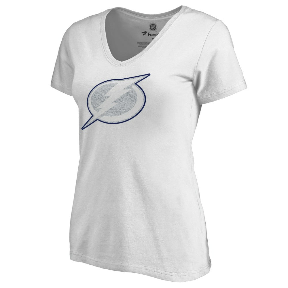 Tampa Bay Lightning Women's Whiteout V-Neck T-Shirt - White | US 2606360