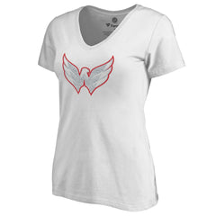 Washington Capitals Women's Whiteout V-Neck T-Shirt - White | US 2606363