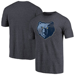 Memphis Grizzlies Distressed Team Logo Tri-Blend T-Shirt Heather Navy outlet